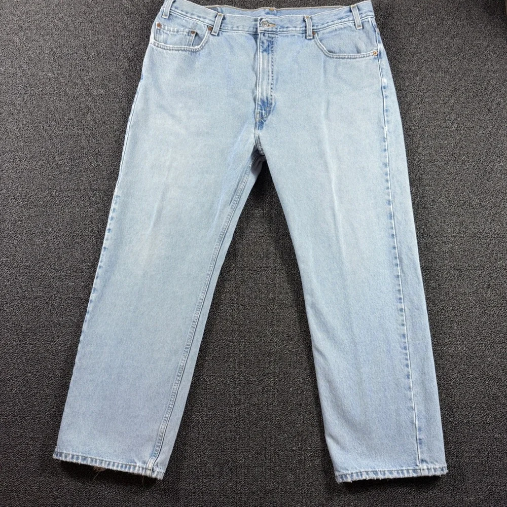 Vintage 90s Levi's 505 Regular Fit Men's 42x30 Light Wash Denim Jeans Fits 40x29